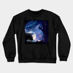 Beyond the Wall: A Nighttime Mountain Climb Crewneck Sweatshirt